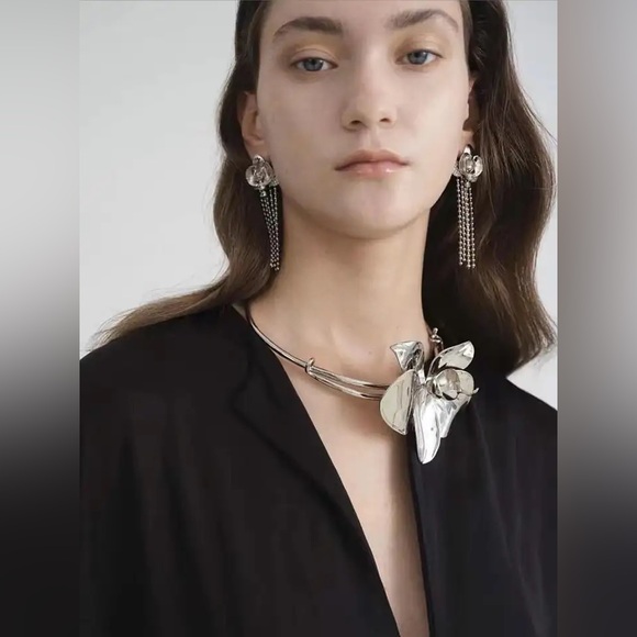 Zara 2-chains Heart Drop Charms Double Chain Necklaces Set - Picture 2 of 16